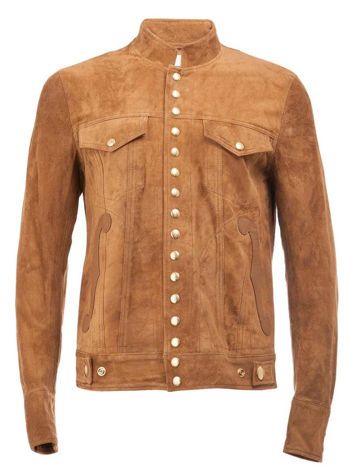 The Soloist Snap Button Jacket, Men's, Size: 52, Brown, Lamb Skin/cashmere/wool/calf Suede