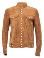 The Soloist Snap Button Jacket, Men's, Size: 52, Brown, Lamb Skin/cashmere/wool/calf Suede