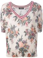 Twin-set - Floral Shortsleeved Sweater - Women - Cotton - L, Cotton