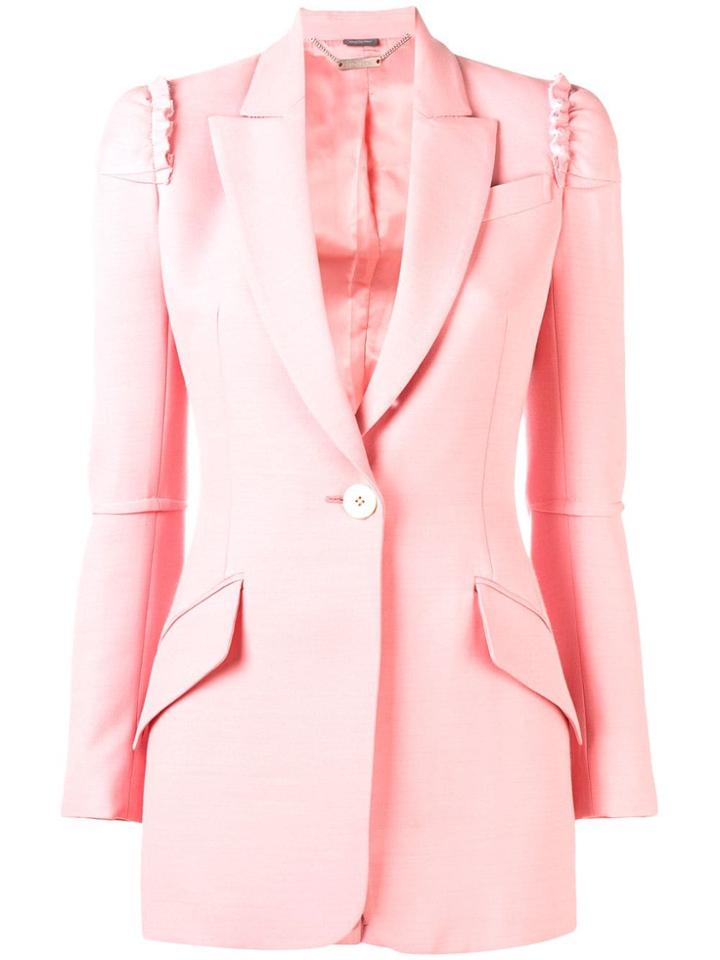 Alexander Mcqueen Ruffle Detail Blazer - Pink