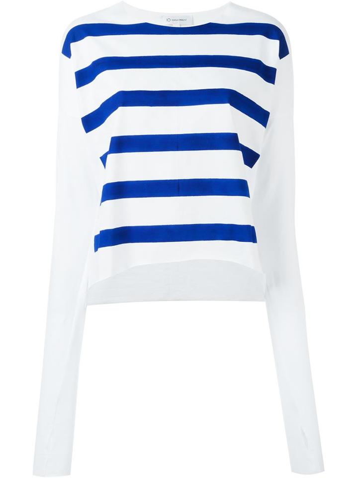 Io Ivana Omazic Thumb Detail Striped Sweatshirt, Women's, Size: M, White, Cotton