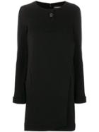 Chanel Vintage Ribbed Detail Boxy Dress - Black