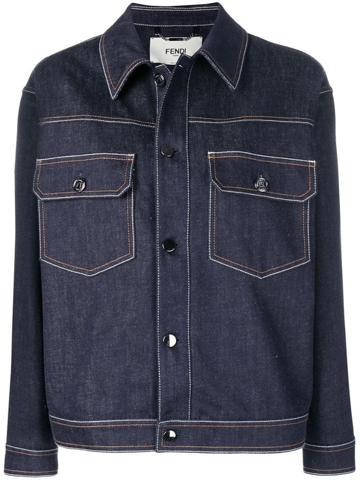 Fendi Straight-fit Denim Jacket - Blue