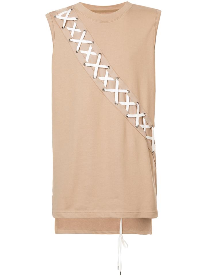D.gnak X-string Panel Tank Top - Nude & Neutrals