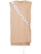 D.gnak X-string Panel Tank Top - Nude & Neutrals