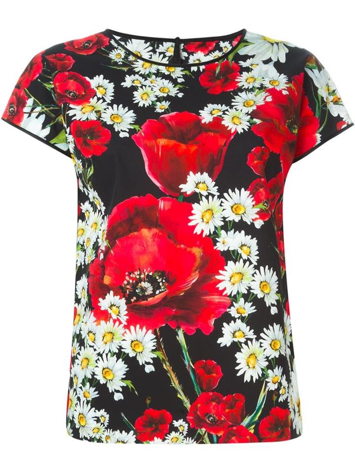 Dolce & Gabbana Daisy And Poppy Print Top