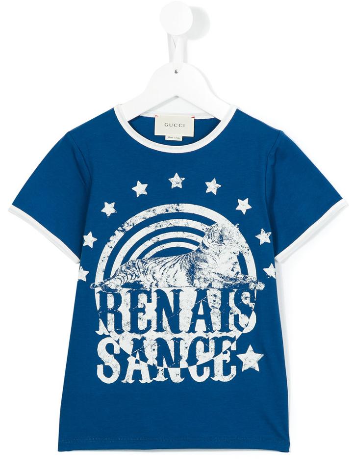 Gucci Kids Renaissance T-shirt, Boy's, Size: 12 Yrs, Blue