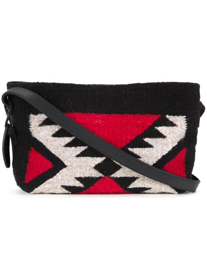 Manos Zapotecas Aztec Shoulder Bag, Women's, Black