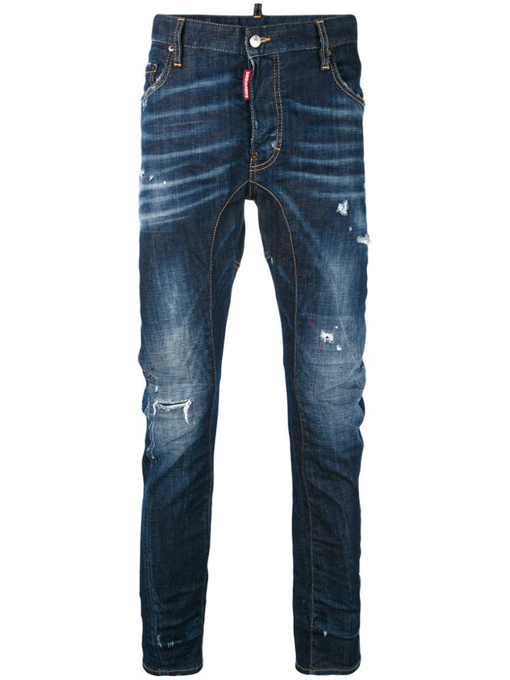Dsquared2 Denim Slashed Knee Jeans - Blue