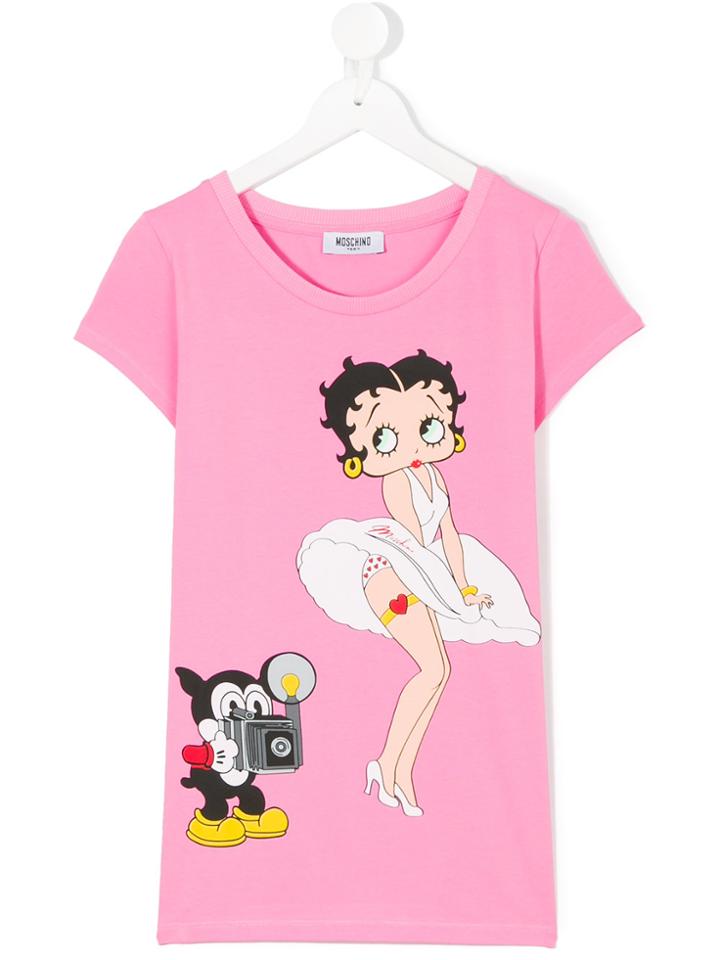Moschino Kids Betty Boop Print T-shirt - Pink & Purple