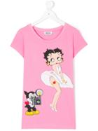 Moschino Kids Betty Boop Print T-shirt - Pink & Purple