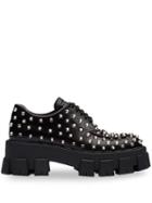Prada Monolight Brushed Leather Laced Shoes - Black