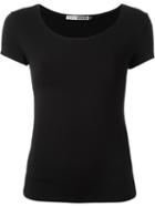 Issey Miyake Scoop Neck T-shirt, Women's, Size: 2, Black, Rayon/polyurethane