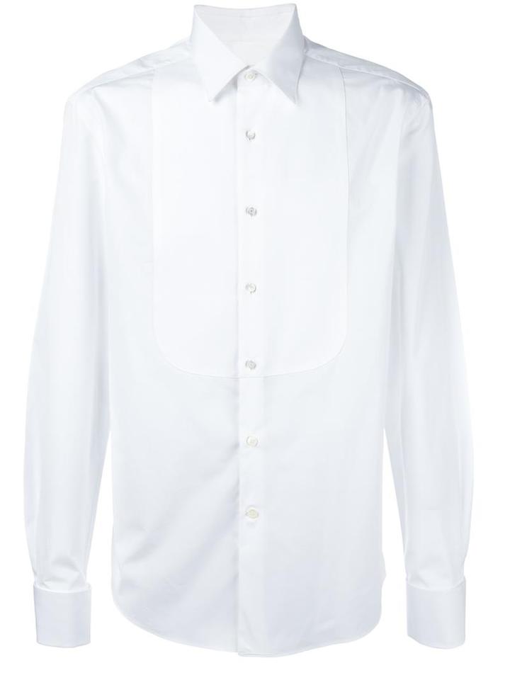 Salvatore Ferragamo Tuxedo Shirt, Men's, Size: 42, White, Cotton