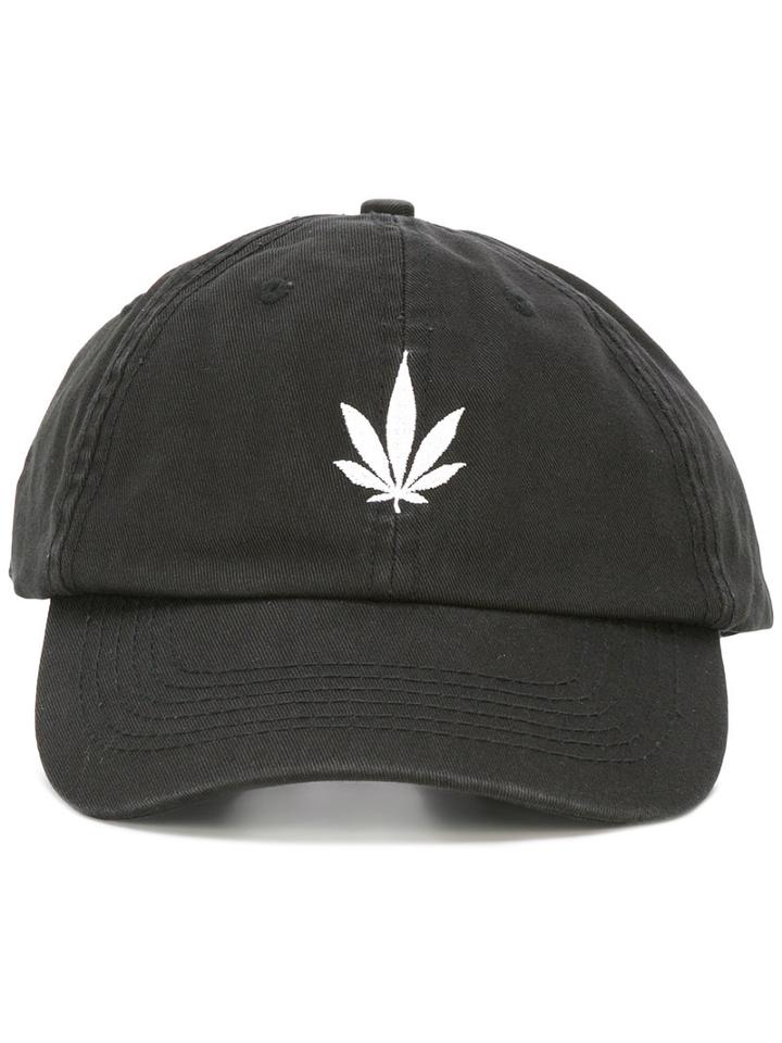 Palm Angels Weed Vintage Cap, Men's, Black, Cotton