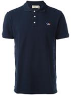 Maison Kitsuné Embroidered Logo Polo Shirt, Men's, Size: Small, Blue, Cotton