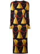Dolce & Gabbana Spaghetti Print Dress, Women's, Size: 40, Silk/elastodiene/spandex/elastane