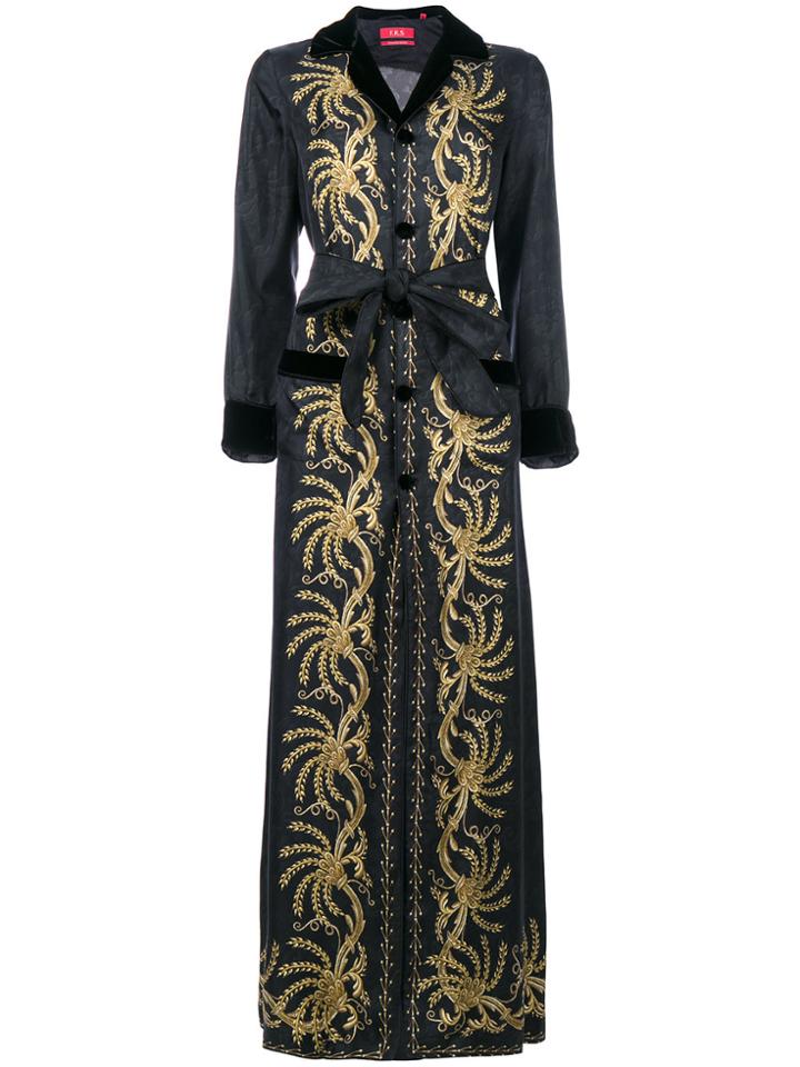 F.r.s For Restless Sleepers Printed Robe Dress - Black