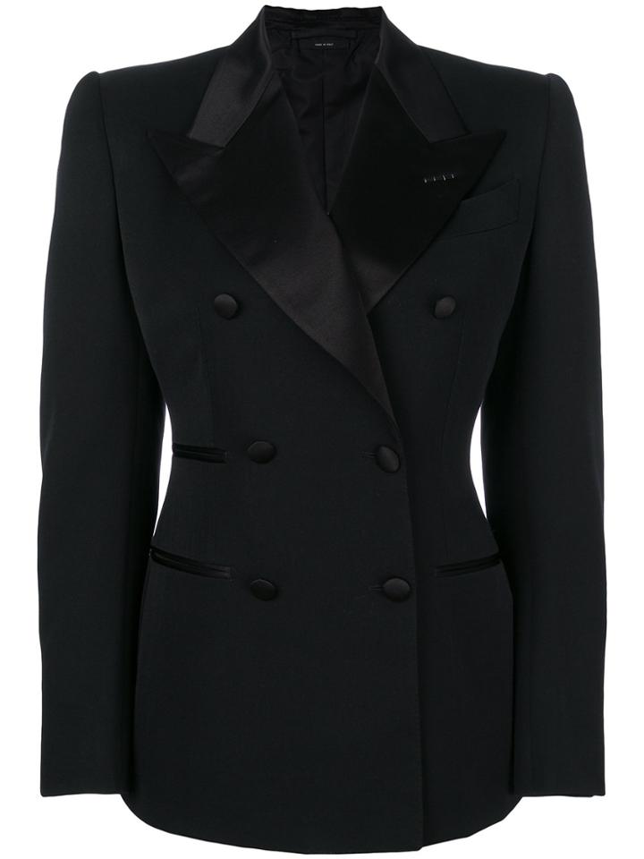 Tom Ford Contrast Lapel Fitted Blazer - Black