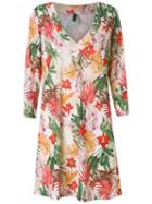 Lygia & Nanny - Tropical Print Beach Dress - Women - Polyester/spandex/elastane - 46, White, Polyester/spandex/elastane