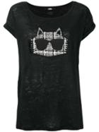 Karl Lagerfeld - D2 T-shirt - Women - Linen/flax - Xs, Women's, Black, Linen/flax