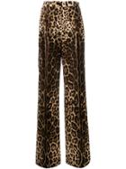 Dolce & Gabbana Leopard Patterned Palazzo Trousers - Neutrals
