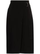 Helmut Lang Knitted Wrap Midi Skirt - Black