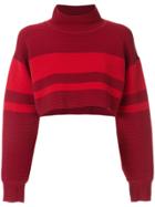 Nagnata Retro Cropped Turtleneck Jumper - Red