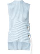 Derek Lam 10 Crosby Tie Detail Ribbed Top