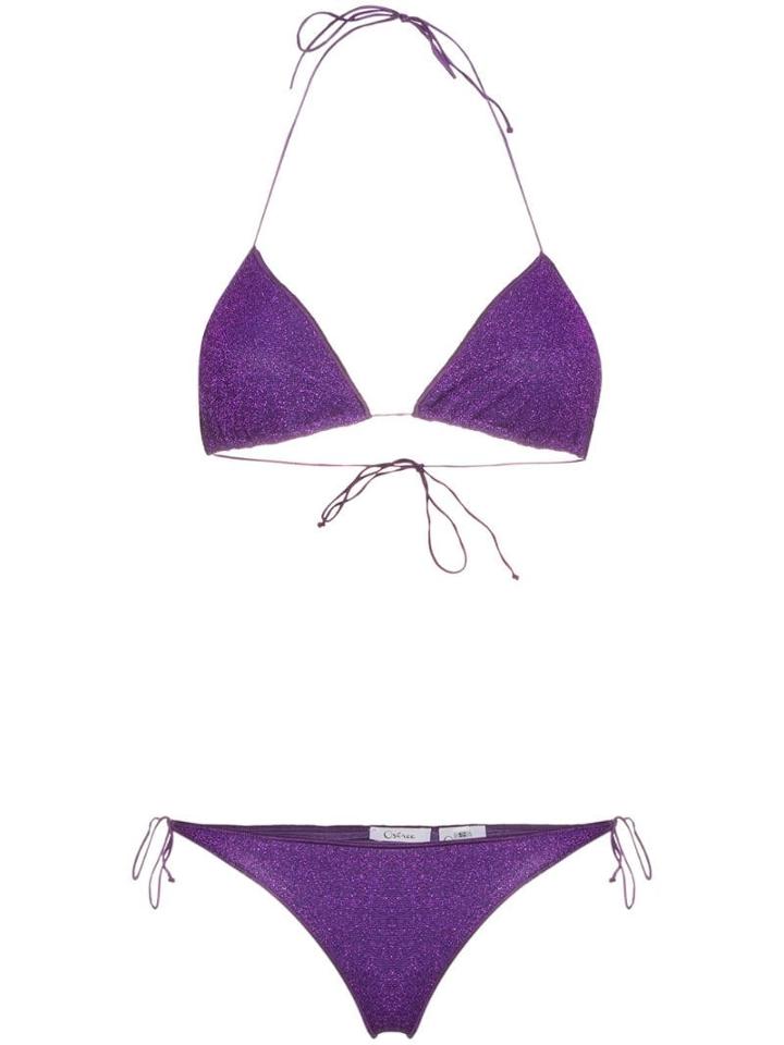 Oseree Lumière Lurex Triangle Bikini - Pink