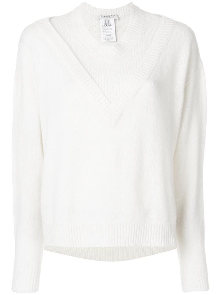 Philosophy Di Lorenzo Serafini Dropped Hem Jumper - White