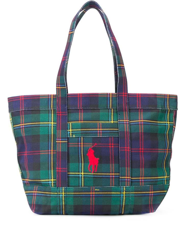 Polo Ralph Lauren Plaid Tote - Green