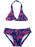 Oscar De La Renta Kids - Floral Print Bikini - Kids - Polyamide/spandex/elastane - 4 Yrs, Blue