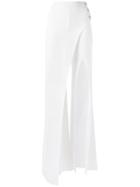 Balmain Skirt Effect Palazzo Pants, Women's, Size: 36, White, Viscose