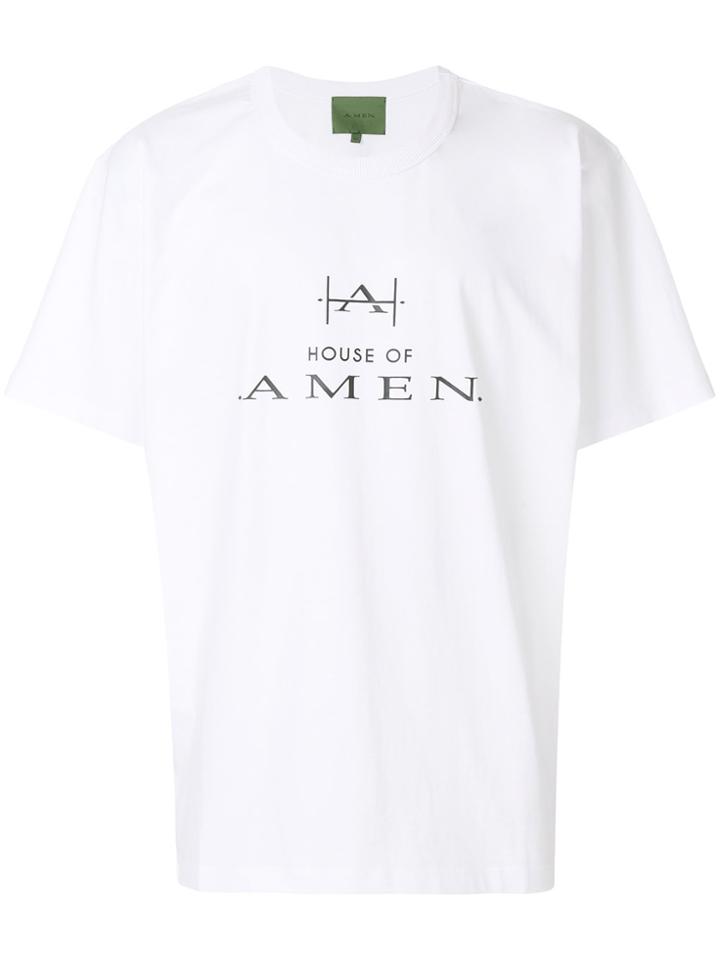 Amen Crew Neck Logoed T-shirt - White