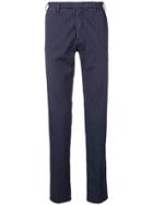 Borrelli Mid Rise Chino Trousers - Blue