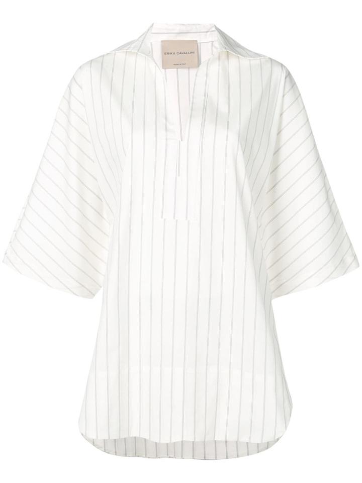 Erika Cavallini Striped Short-sleeve Shirt - White