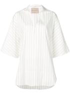 Erika Cavallini Striped Short-sleeve Shirt - White