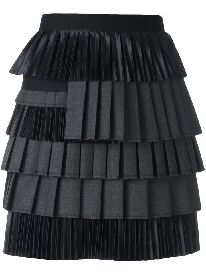 Dsquared2 Draped Ruched Detail Skirt, Women's, Size: 38, Black, Silk/polyester/spandex/elastane/wool