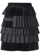 Dsquared2 Draped Ruched Detail Skirt, Women's, Size: 38, Black, Silk/polyester/spandex/elastane/wool