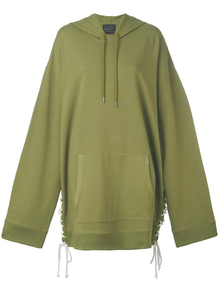 Fenty X Puma - Hooded Oversized Sweatshirt - Women - Cotton/polyester/spandex/elastane - L, Green, Cotton/polyester/spandex/elastane