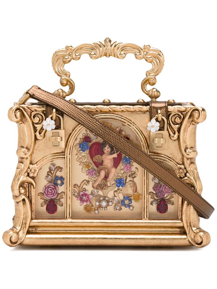 Dolce & Gabbana - Boxy Cherub Bag - Women - Calf Leather/acrylic - One Size, Grey, Calf Leather/acrylic