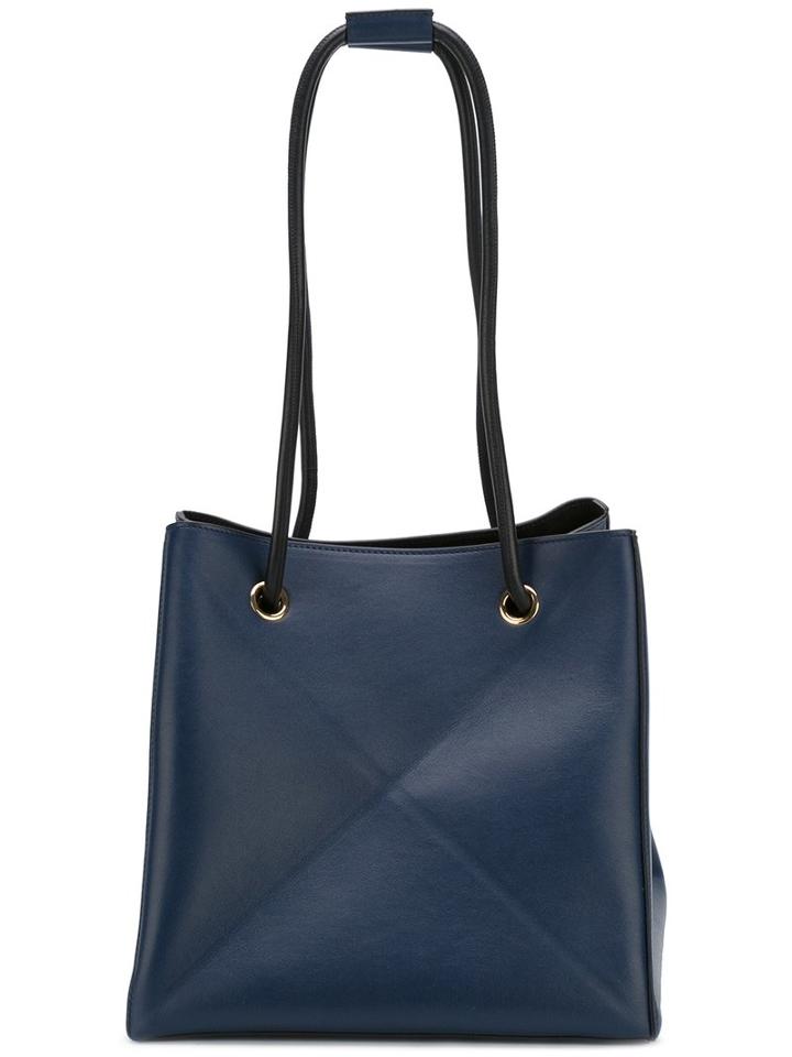Victoria Beckham Double Straps Tote, Women's, Blue, Calf Leather