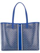 Tory Burch Large Chain Print Tote Bag, Women's, Blue, Leather