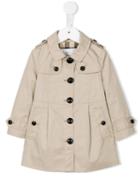 Burberry Kids 'the Whiltshire' Gabardine Trench Coat, Toddler Girl's, Size: 12 Mth, Nude/neutrals