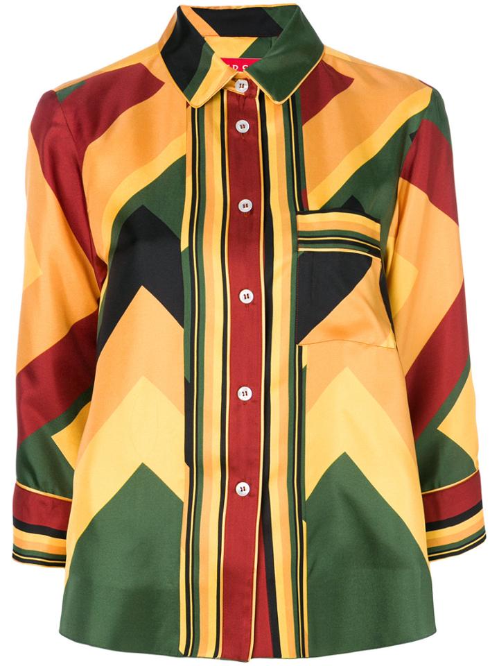 F.r.s For Restless Sleepers Chevron Print Shirt - Yellow & Orange