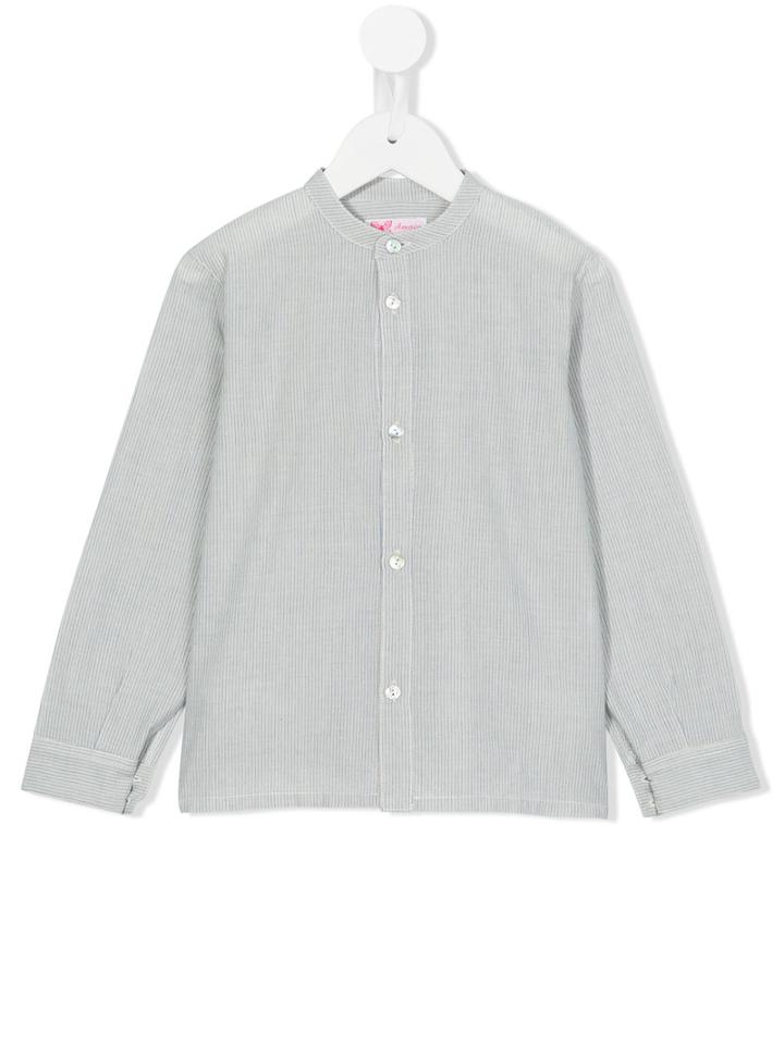 Amaia Mandarin Neck Striped Shirt, Boy's, Size: 8 Yrs, Grey