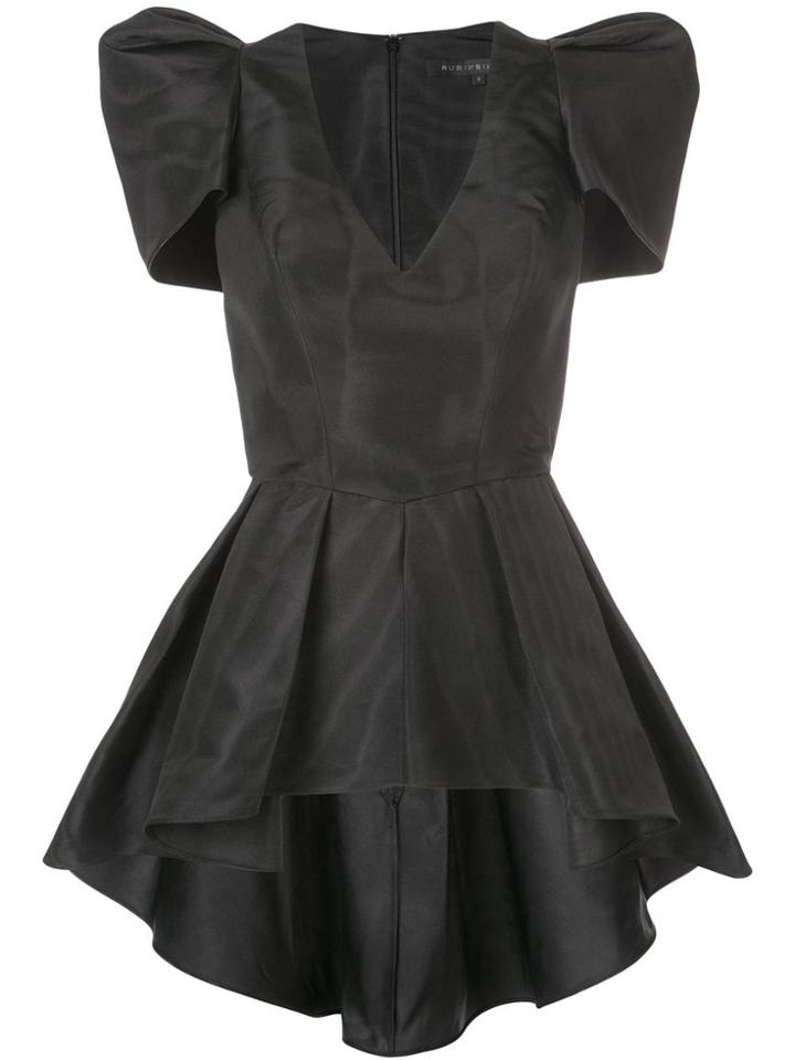 Rubin Singer Peplum Blouse With Shoulder Detail - Black