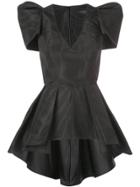 Rubin Singer Peplum Blouse With Shoulder Detail - Black