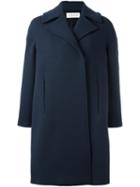 Gianluca Capannolo Collared Knee Length Coat, Women's, Size: 42, Blue, Polyamide/spandex/elastane/virgin Wool